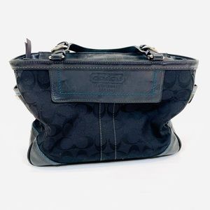 Coach Black Canvas Medium Satchel